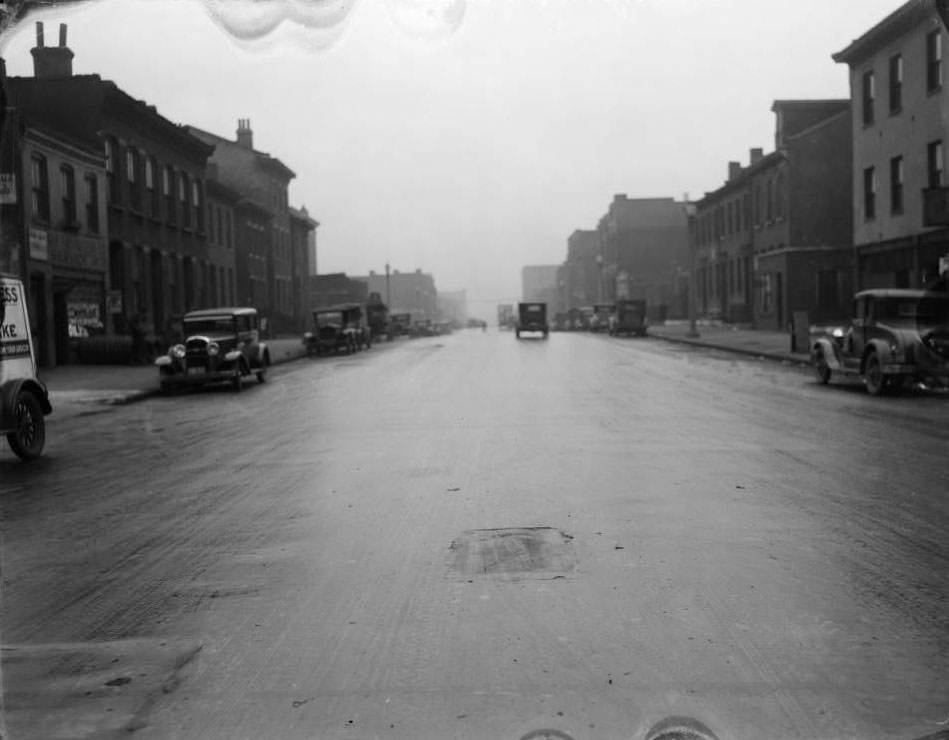 #131 View looking east from intersection of 20th St. and Morgan St, 1930
