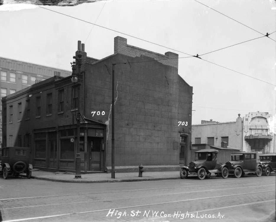 #144 View of two-story building at Tucker and Lucas (formerly High Street, formerly 12th, 1930