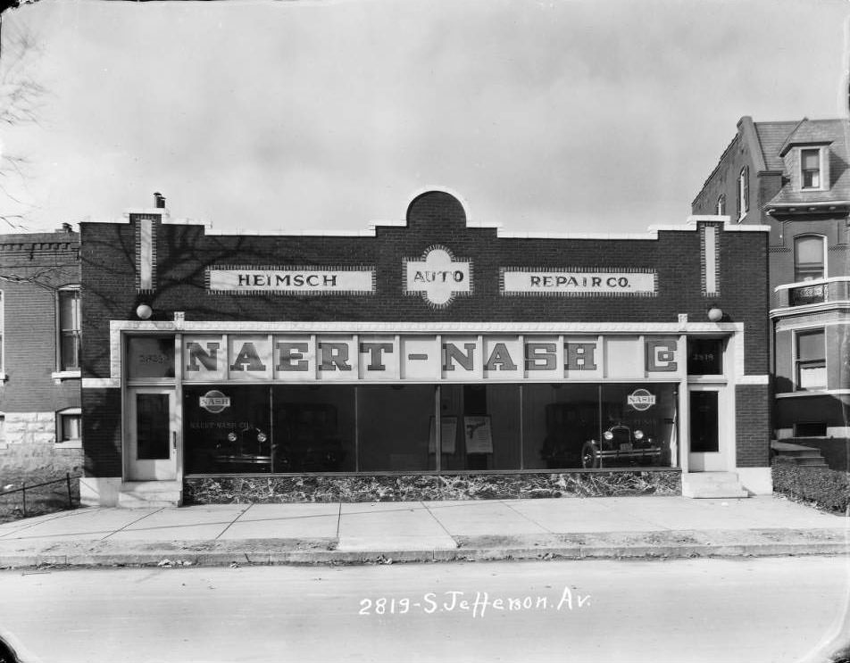 #145 View of Naert-Nash Co. in the Heimsch Auto Repair Co. building on 2819-2323 South Jefferson between Lynch and Pestalozzi, 1930