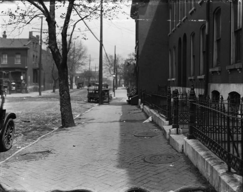 #174 View north up Glasgow Ave. from in front of 1354 Glasgow Ave. Sheridan Ave. is the next intersection, 1930