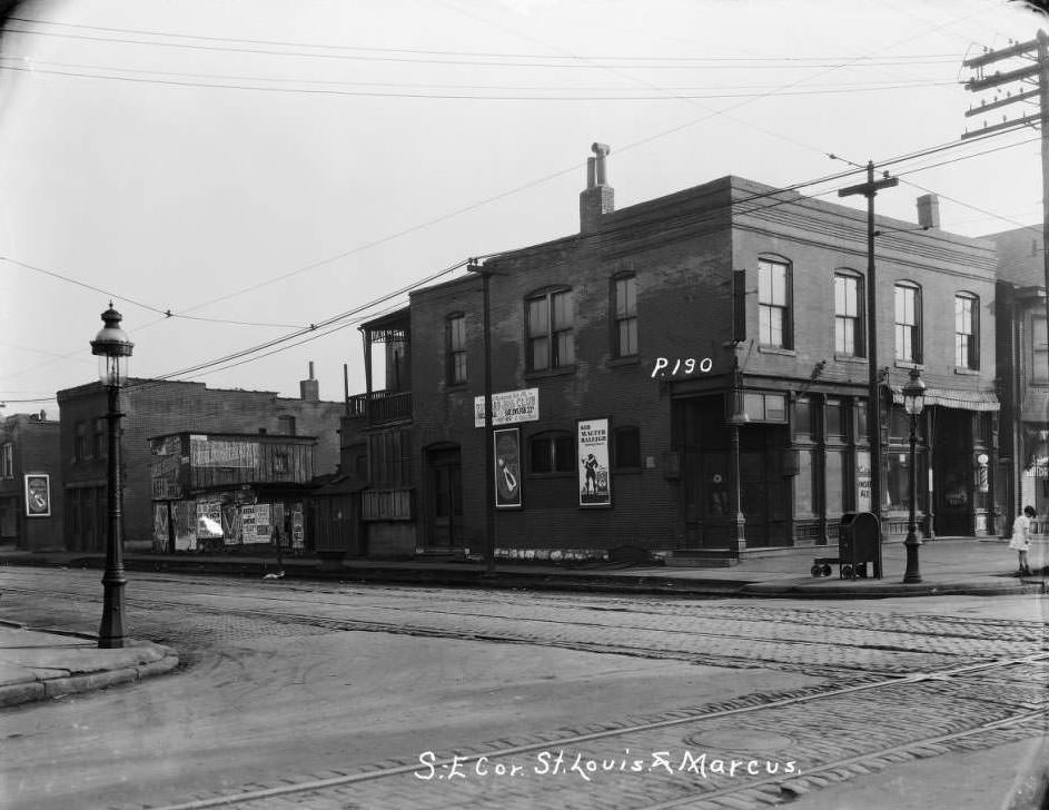#185 Southeast corner of St. Louis and Marcus, 1930