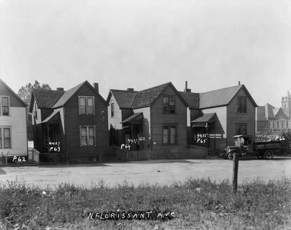 #212 Four two-story frame homes on the 4400 block of North Florissant Avenue, 1930