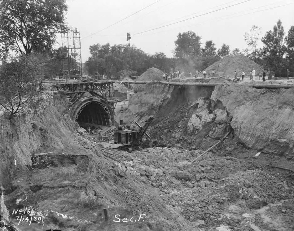 #214 View of River Des Peres sewer work, 1930