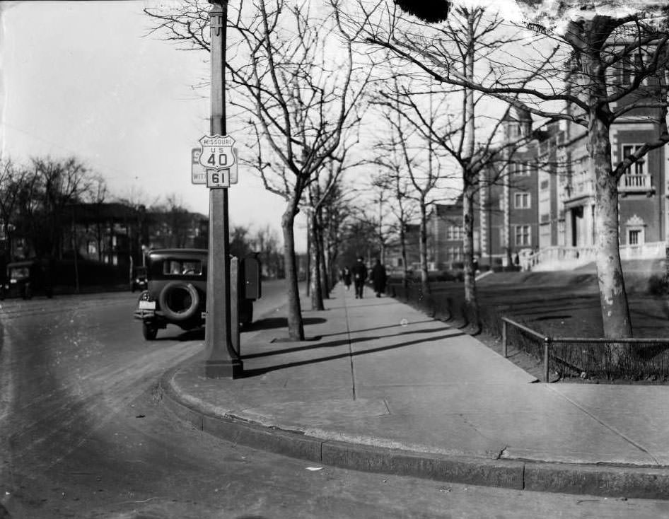 #1 View looking north on Union from Kensington, with Soldan High School visible on the right, 1930