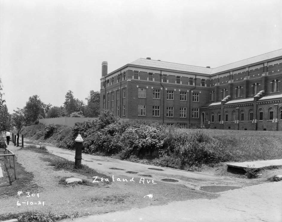 #65 Mount Grace Convent & Chapel on East Warne Avenue, view of a muddy stretch of Zealand Street, 1931