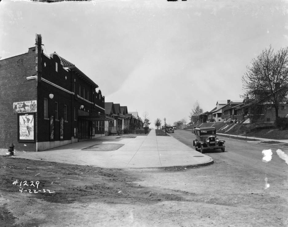 #88 5500 Lansdowne Ave. in 1932 Roxy Theater and street work on Wherry.
