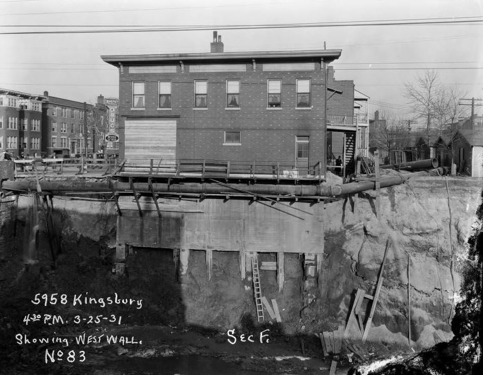 #89 Kingsbury Pharmacy in 1931 sewer work caused collapse of the building.