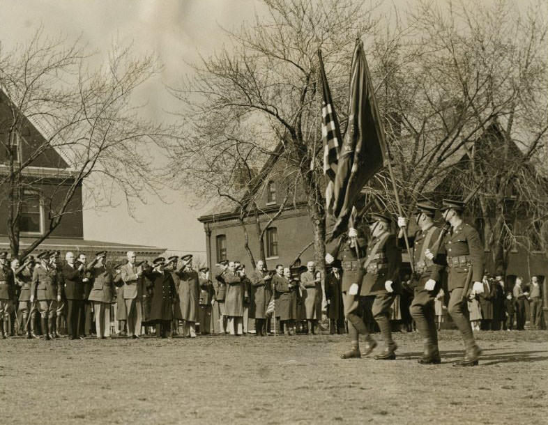 #90 Army Day parade in 1937 at Jefferson Barracks, sponsored by the Military Order of the World War.