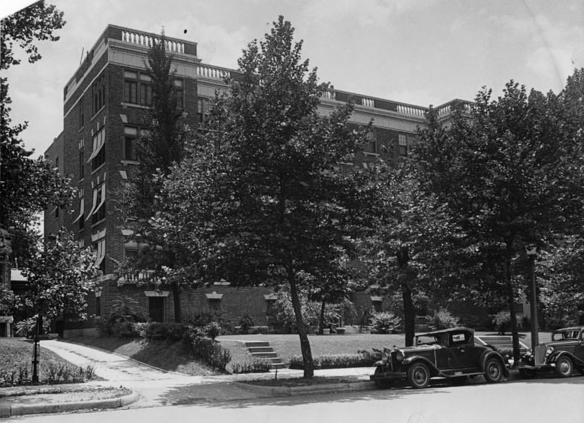 #110 Netherby Hall Apartments on Lindell Boulevard acquired by Missouri State Life Insurance Company in 1931.