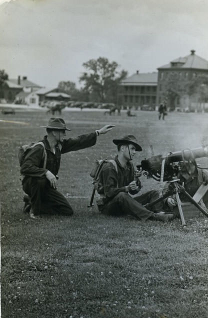 #114 Demonstration of machine gun operation, 1938.