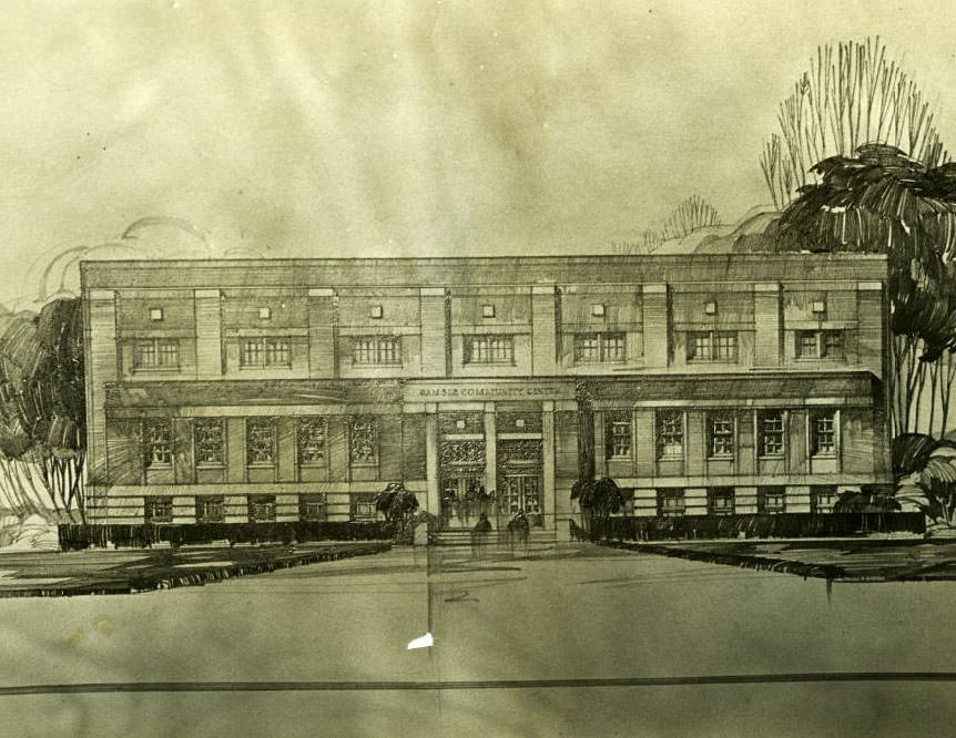 #178 The new $84,000 Gamble Community Center Building for Negros to be built at Gamble Street and Glasgow Avenue, 1930