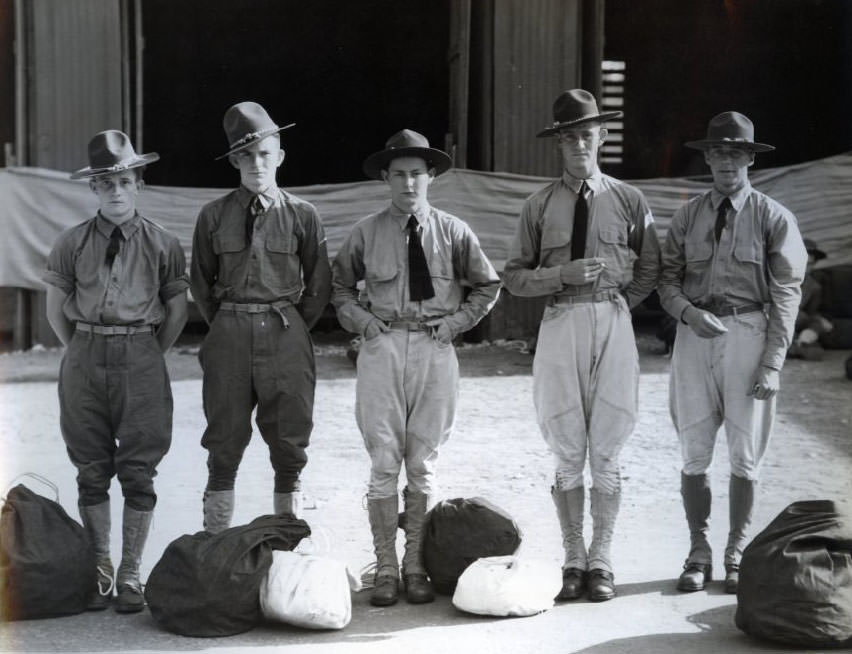 #217 Platoon passes in review on parade grounds, 1930