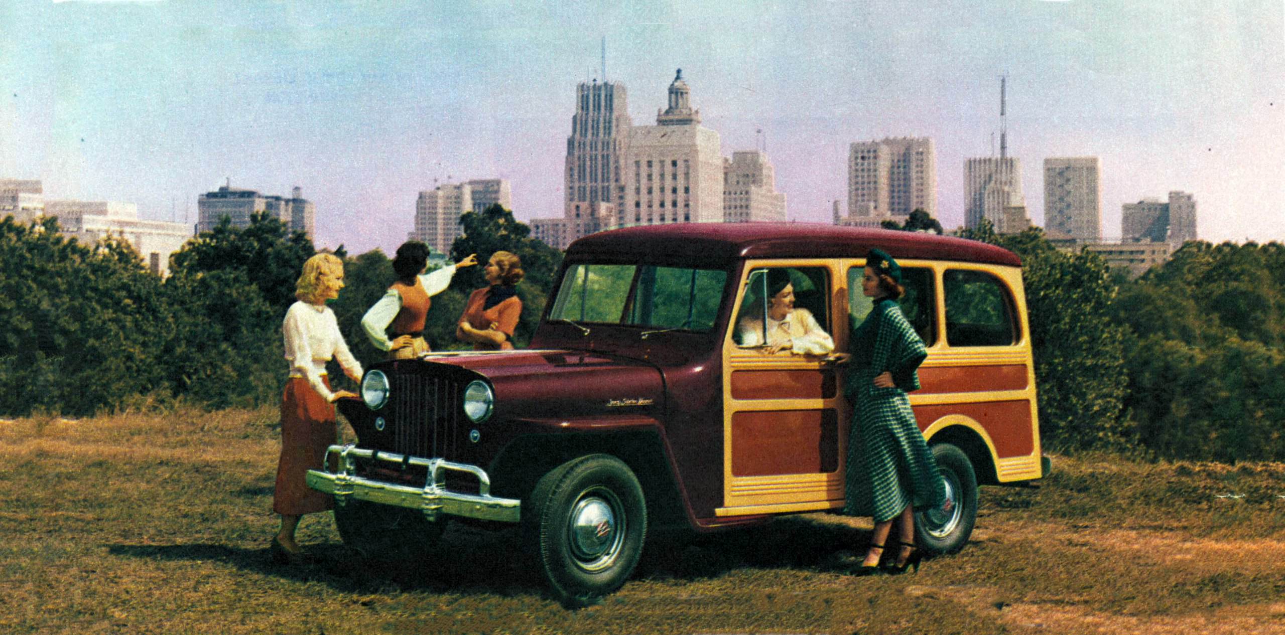The Iconic 1949 Willys Jeep Station Wagon: Driving Back in Time with Vintage Adverts Vehicles &; Tran