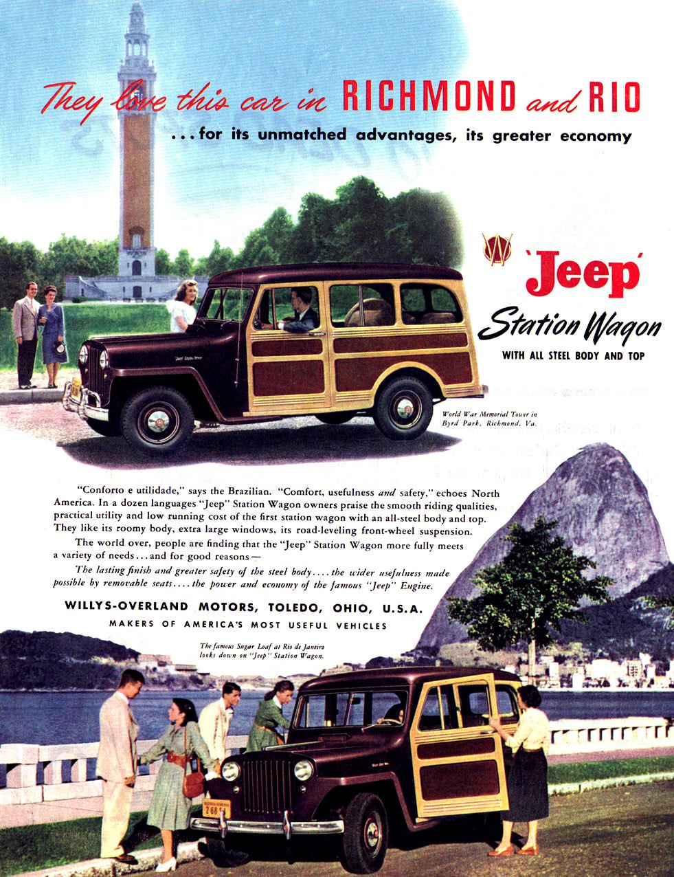 The Iconic 1949 Willys Jeep Station Wagon: Driving Back in Time with Vintage Adverts Vehicles &; Tran