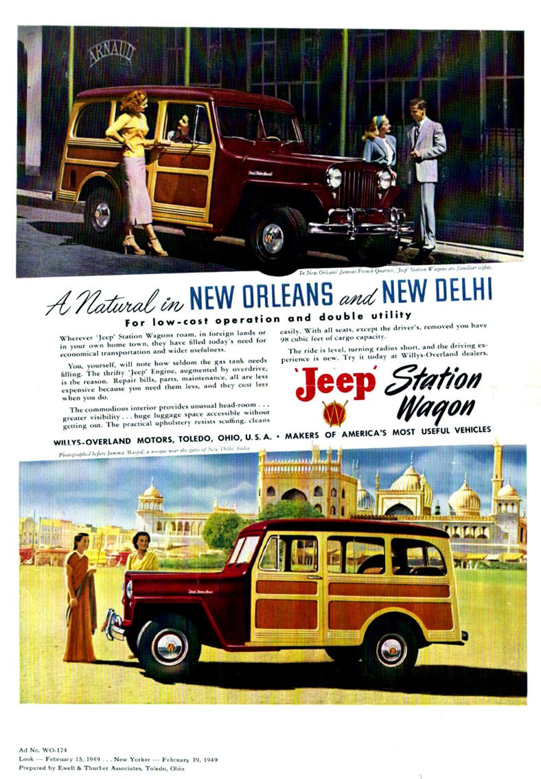 The Iconic 1949 Willys Jeep Station Wagon: Driving Back in Time with Vintage Adverts Vehicles &; Tran
