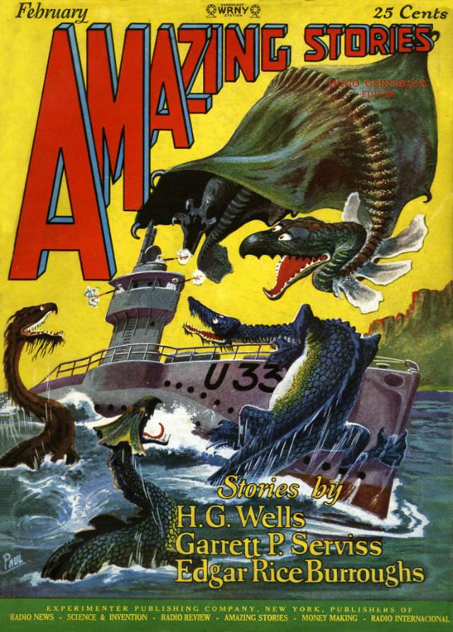 #12 Amazing Stories cover, February 1927