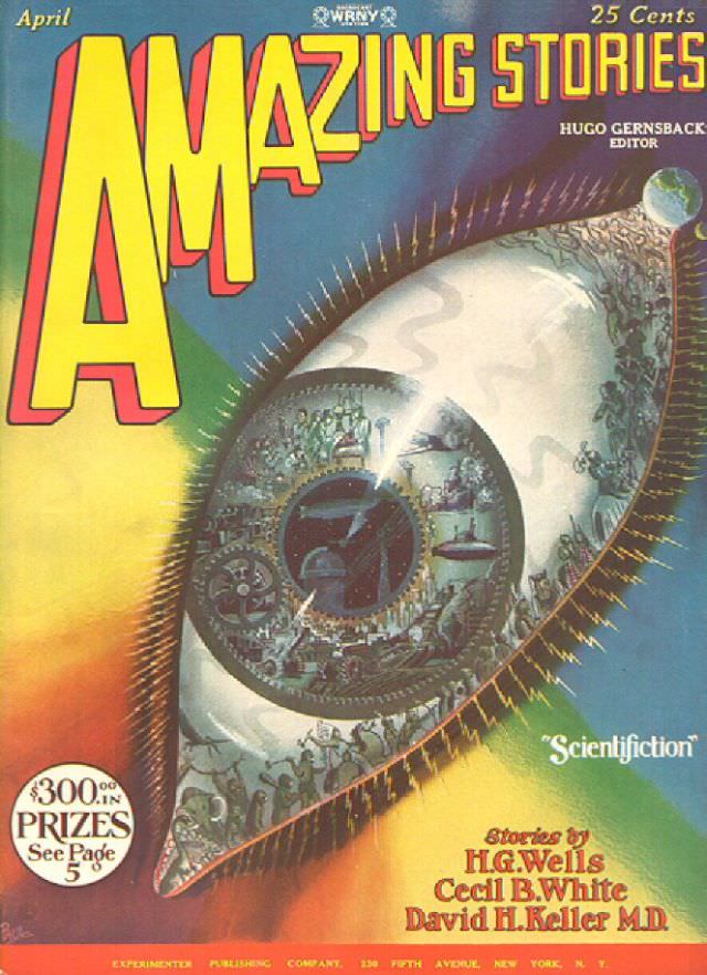 #18 Amazing Stories cover, April 1928