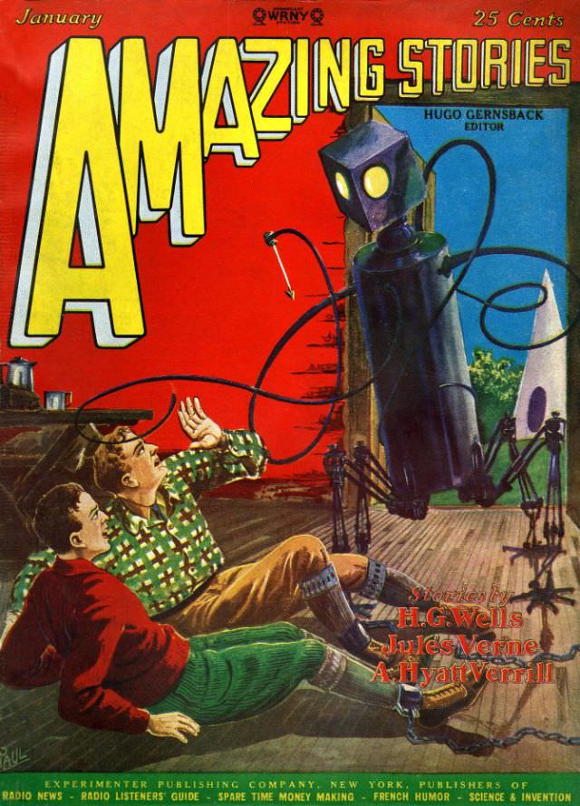 #21 Amazing Stories cover, January 1928