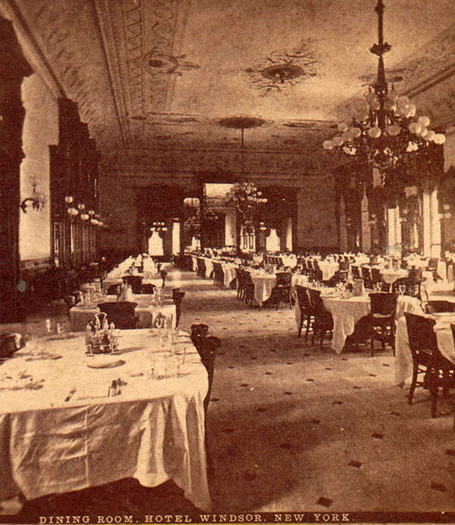 #2 Dining Room of Hotel Windsor, NYC, 1860s
