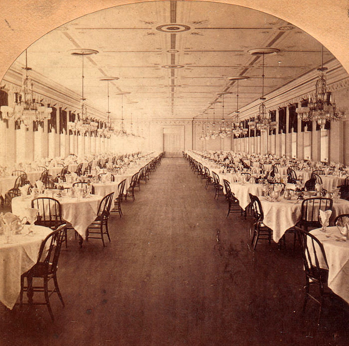 #23 Saratoga New York Hotel interior, 1870s
