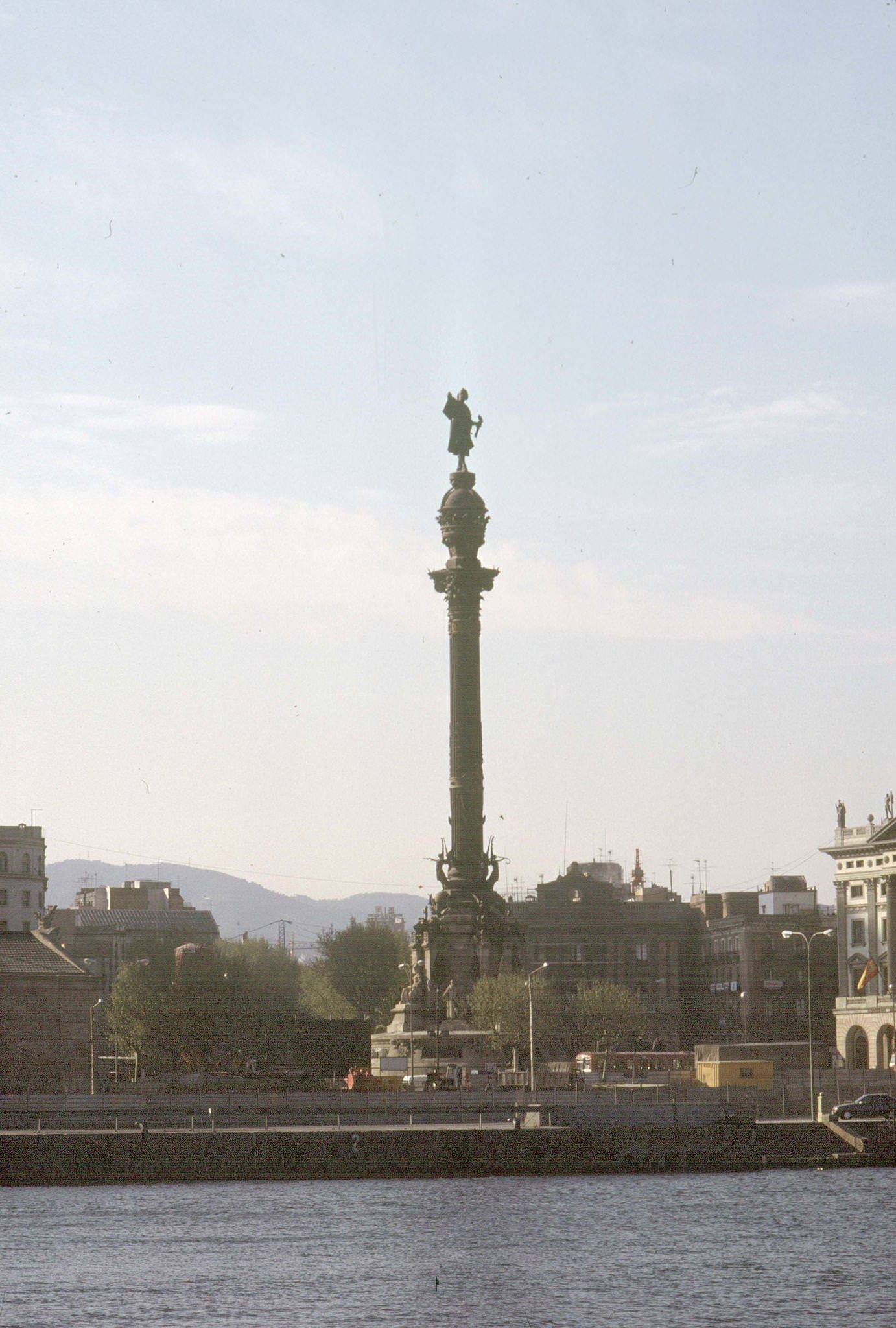 #41 The Peace place and Christopher Columbus’s monument near the port, Barcelona, Spain, 1991.