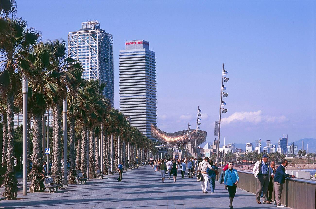 #53 Las Dos Torres, Mapfre Insurance building project, Passeig Maritim de la Barceloneta, Barcelona, Catalonia, Spain.