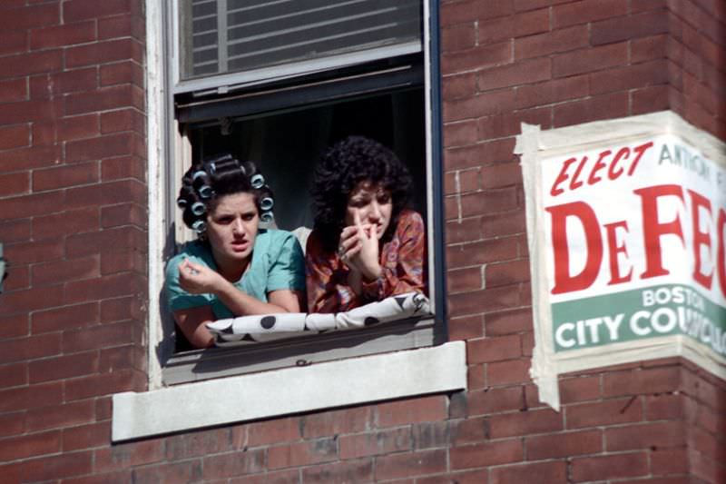 #27 Spectators, Columbus Day parade, Boston, Massachusetts, 1971