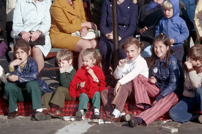 #7 Children in the crowd, Columbus Day parade, Boston, Massachusetts, 1971