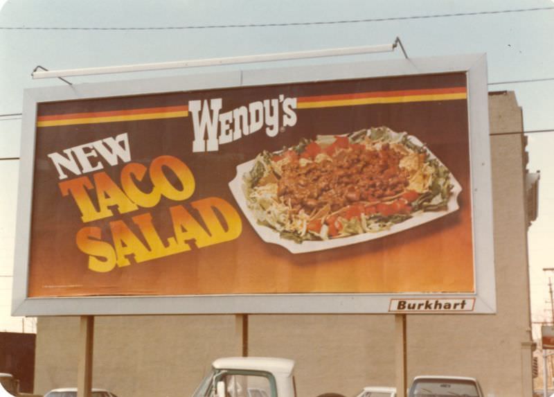 Wendy’s New Taco Salad Billboard, somewhere in Indiana, 1982