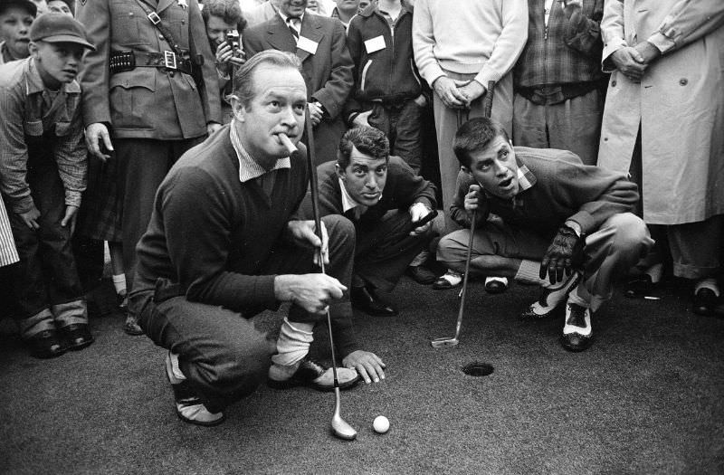 #1 Bob Hope with Dean Martin and Jerry Lewis, 1950.