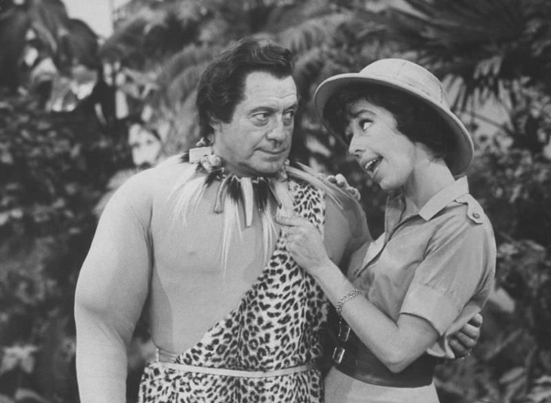 #13 Jack Benny and Carol Burnett in a comedy skit, 1962.