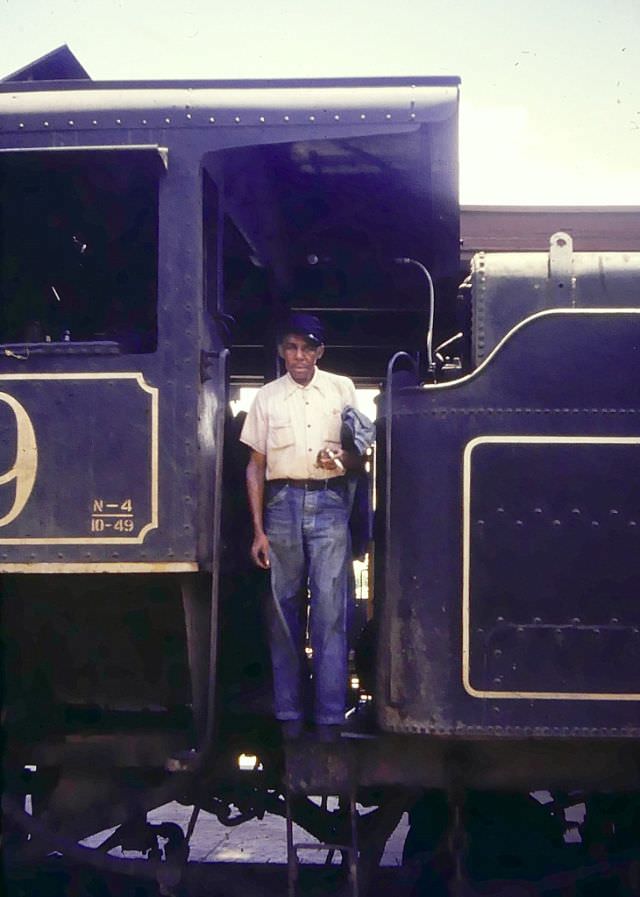 #20 Engineer on the locomotive, Cuba, 1950