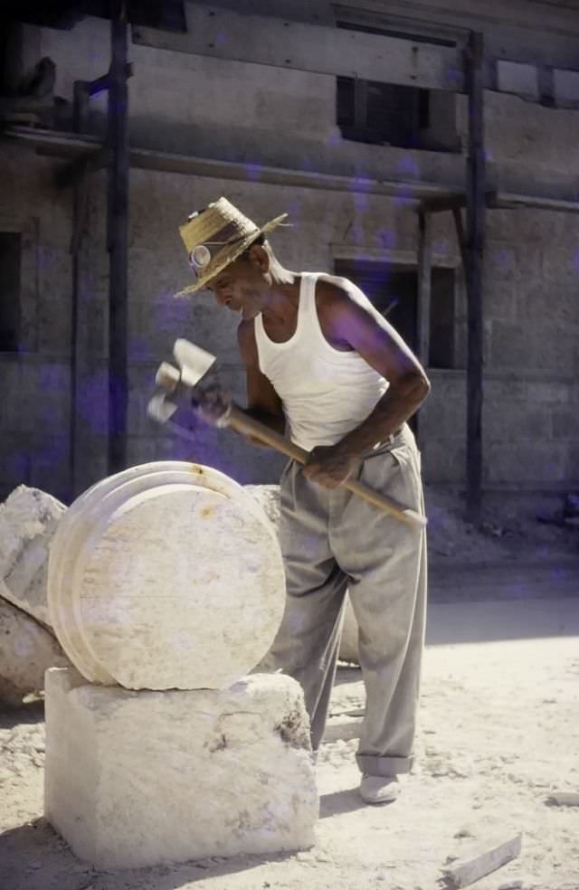 #22 Stone worker, Cuba, 1950
