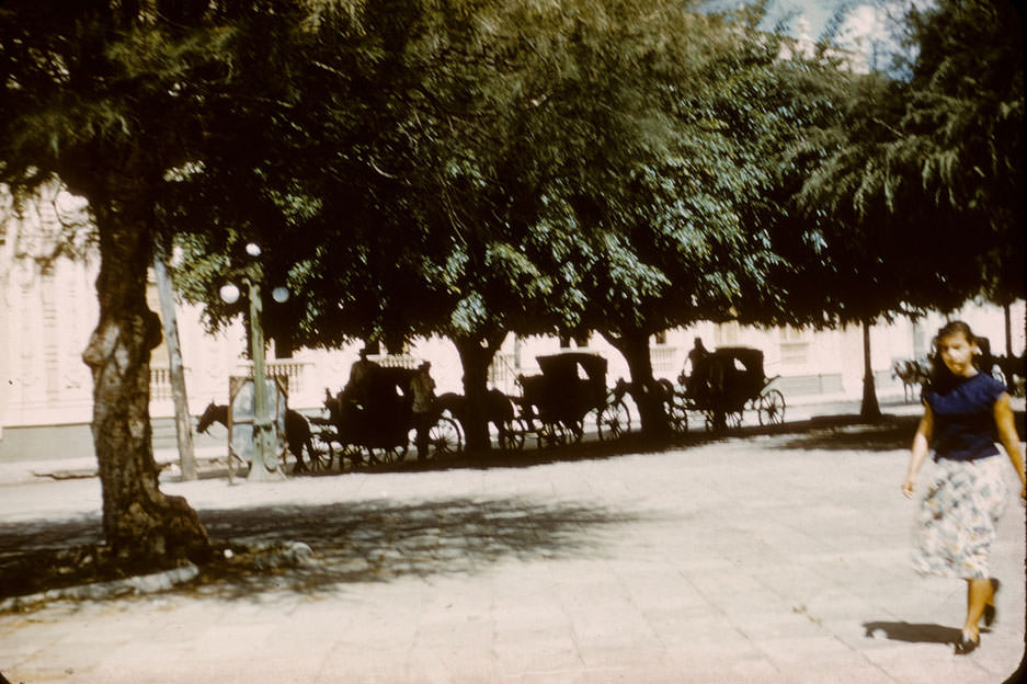 #26 Taxis waiting in the shade, Sagua la Grande, 1956
