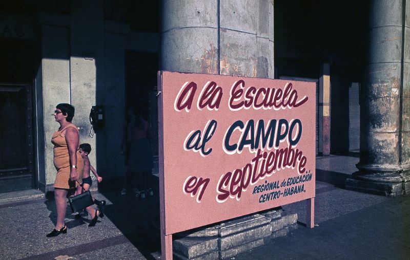 #58 Poster announcing the return to school and to countryside in September, Havana, 1976