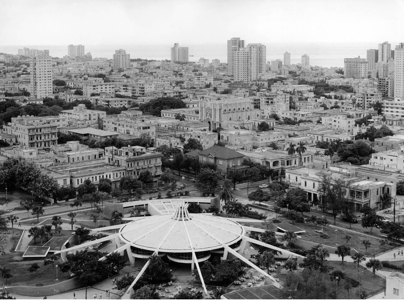#82 View of the district Vedado with the ice cream palace in the foreground, August 1971,
