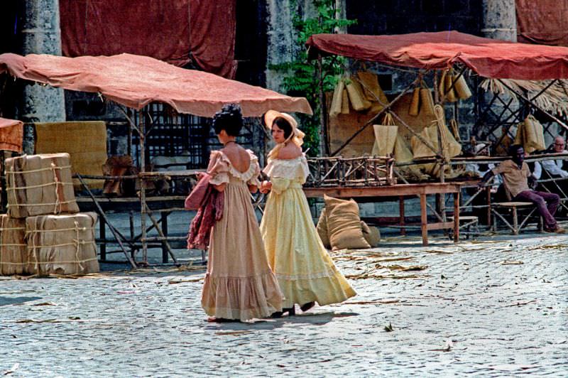 #22 Filming in Cathedral Square, Havana, 1981