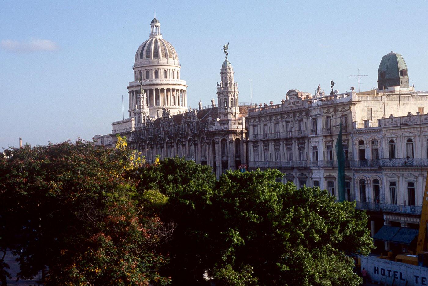 #119 Hotel Inglaterra and the Capitol building in Havana, Cuba, June 1999.