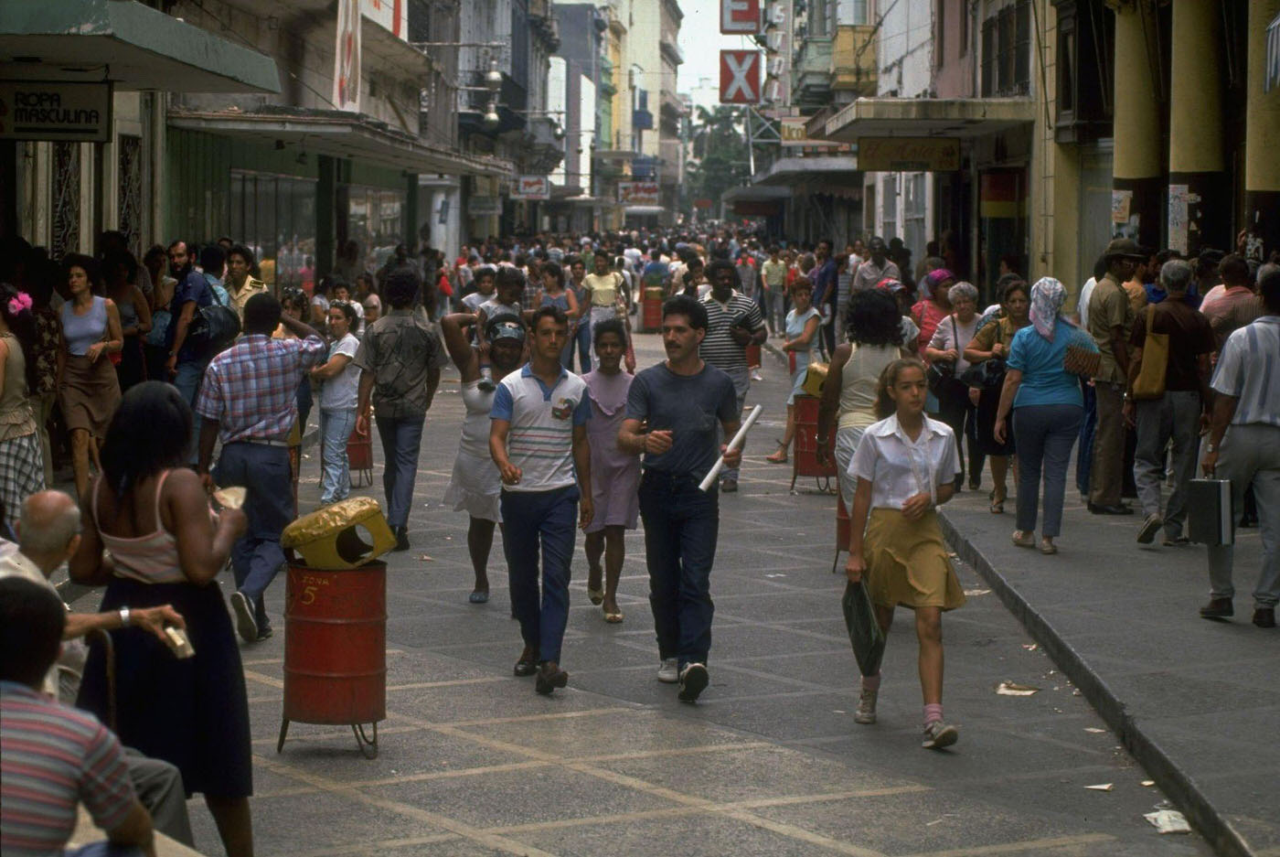 #22 Pedestrian-crowded street in Havana, Cuba.