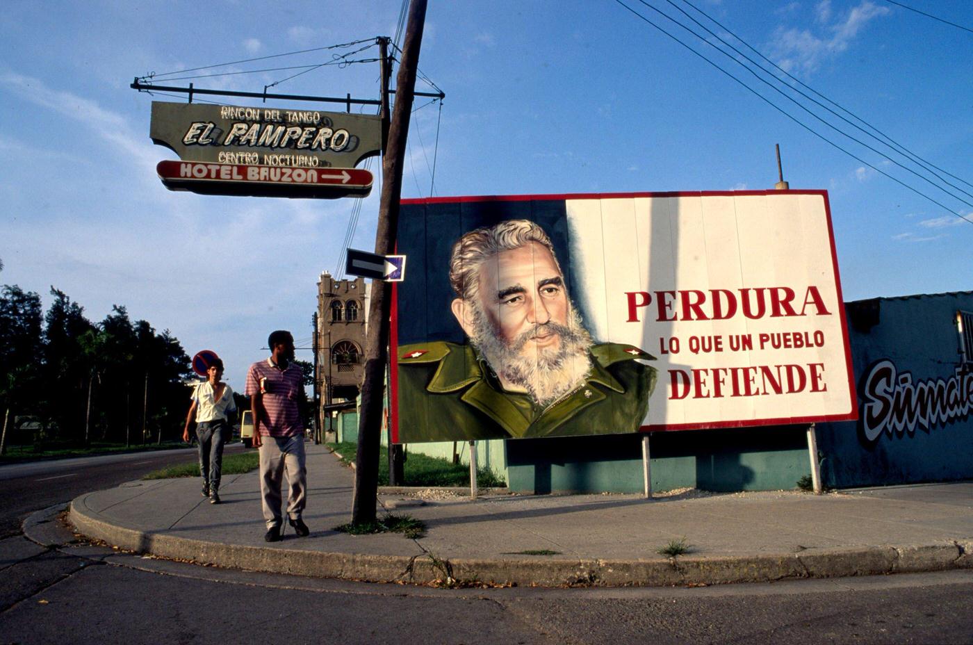 #56 Images of Fidel Castro appearing on billboards in Havana, Cuba, 1991.