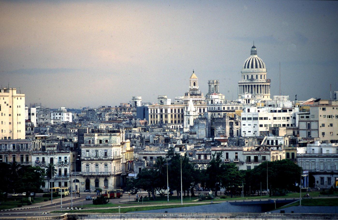 #58 Downtown Havana seen from the El Morro fortress overlooking Havana harbor, Cuba, 1991.