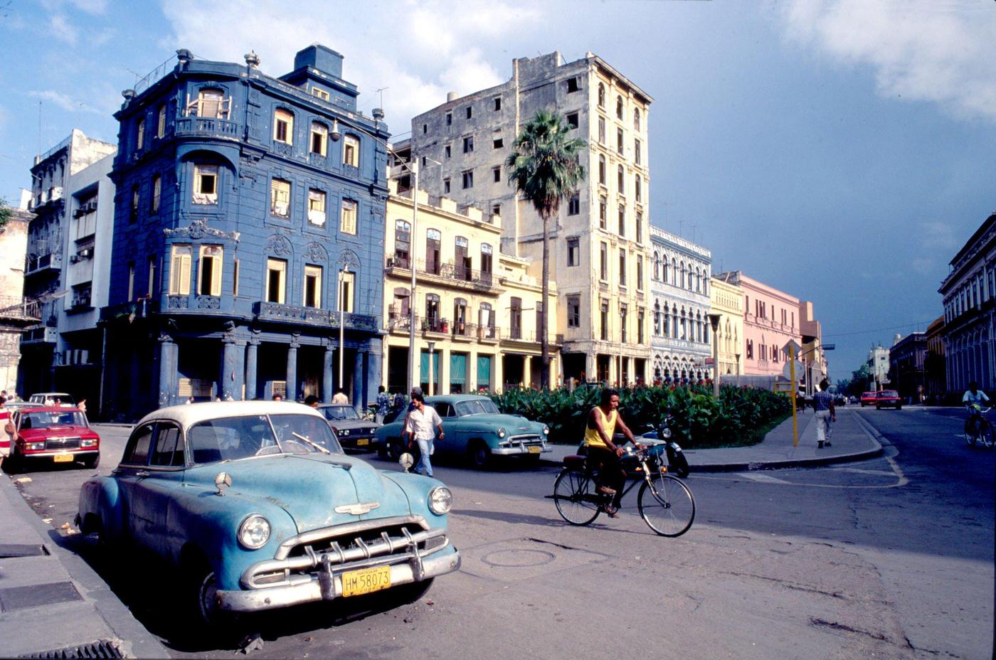 #63 Bicycles being the main form of transport for many in Havana, Cuba, 1991.