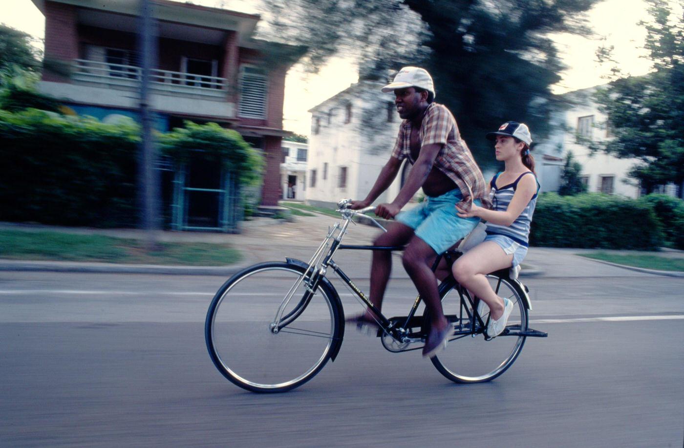 #66 Bicycles being the main form of transport for many in Havana, Cuba, 1991.