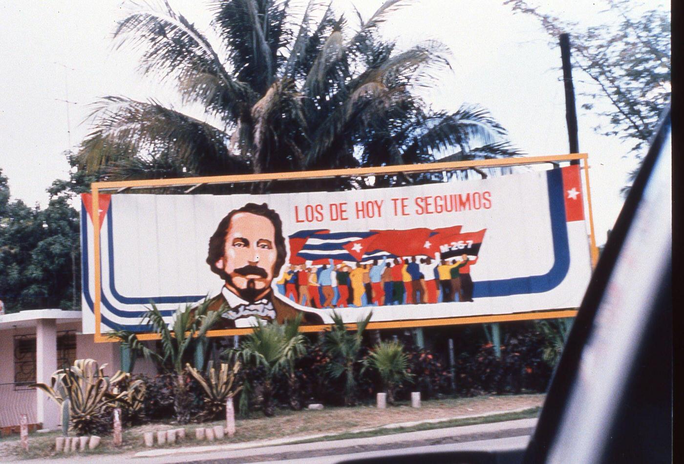 #95 Billboard featuring Cuban revolutionary Carlos Manuel de Cespedes near Baracoa, Cuba, 1997.