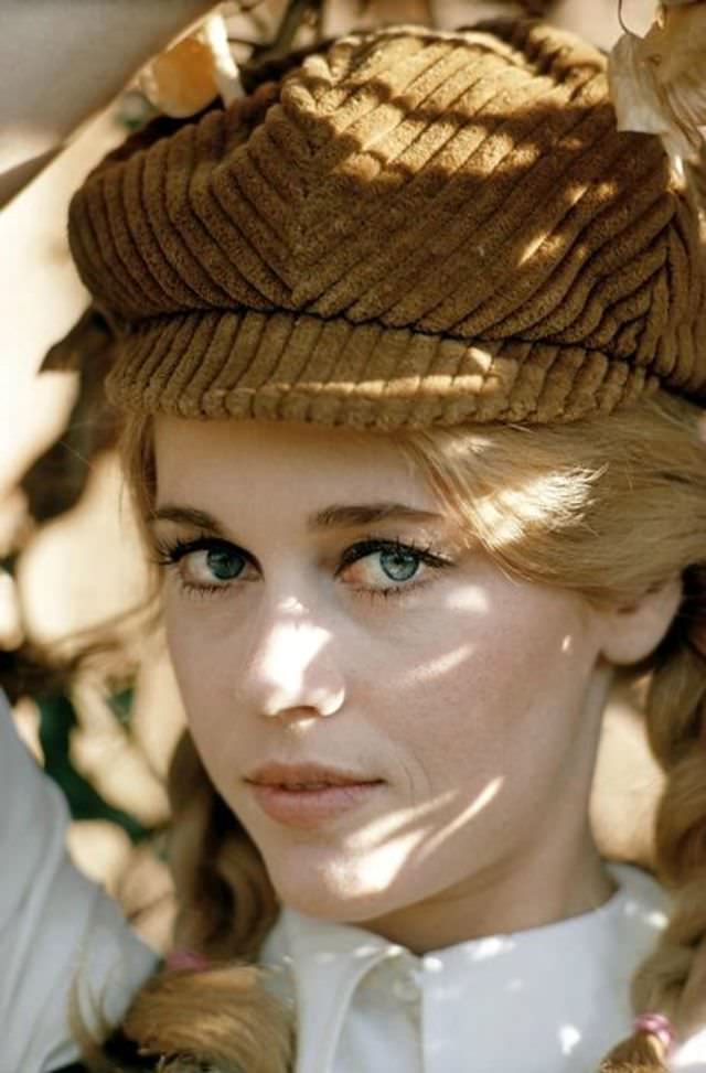 #25 Jane Fonda in corduroy cap, Brittany, France, 1967