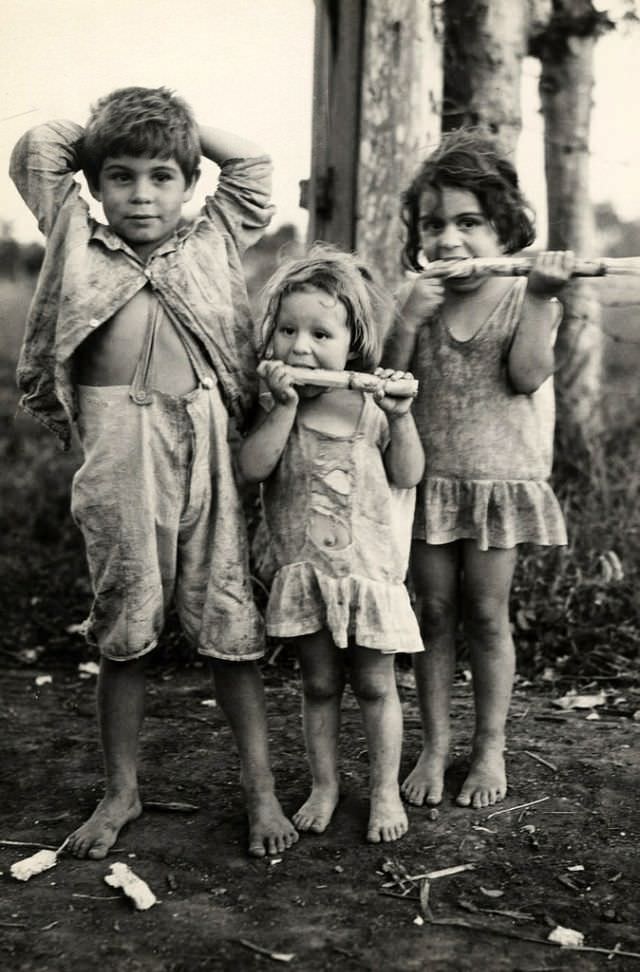 #3 Children with sugar cane, Cuba, 1933