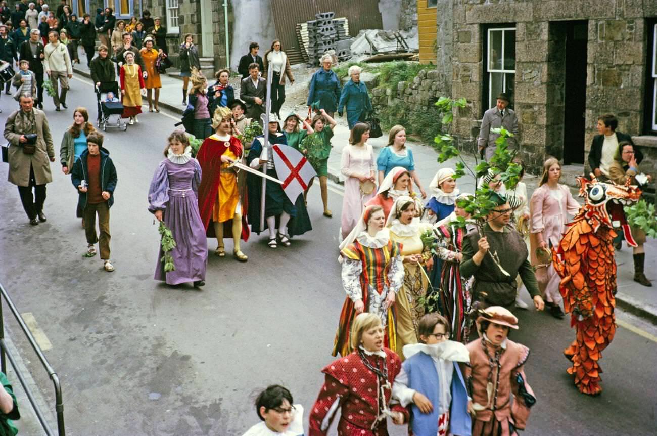 #1 Flora Day, Hal-al-Tow ceremony, Helston, Cornwall, 1973