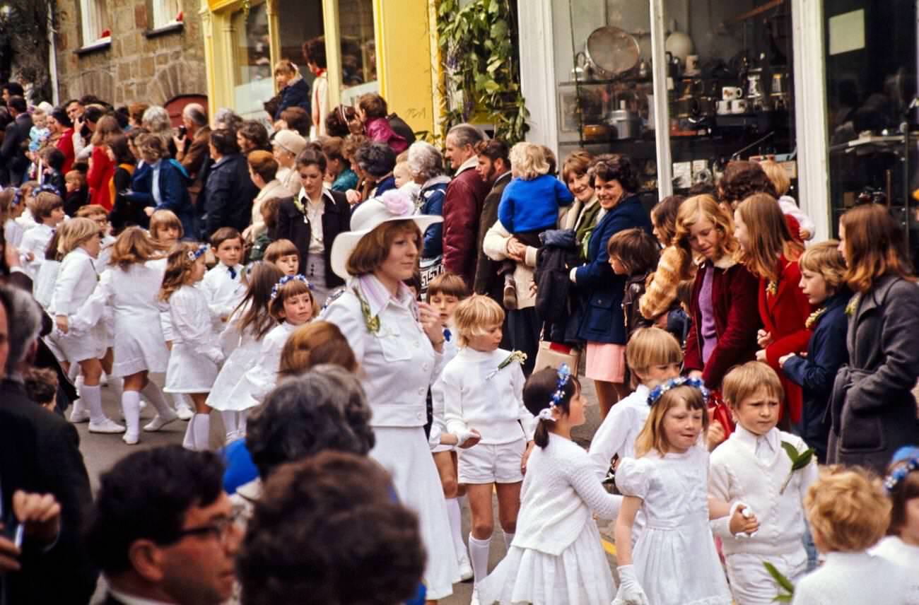#10 Flora Day, Furry dance, Children’s procession dance, Helston, Cornwall, 1973