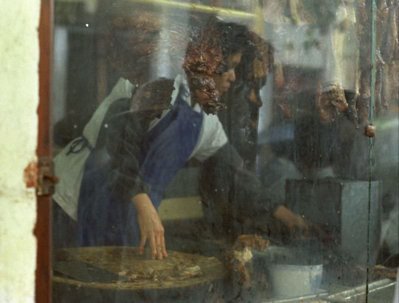 Cantonese roasted meat, Guangzhou, 1978