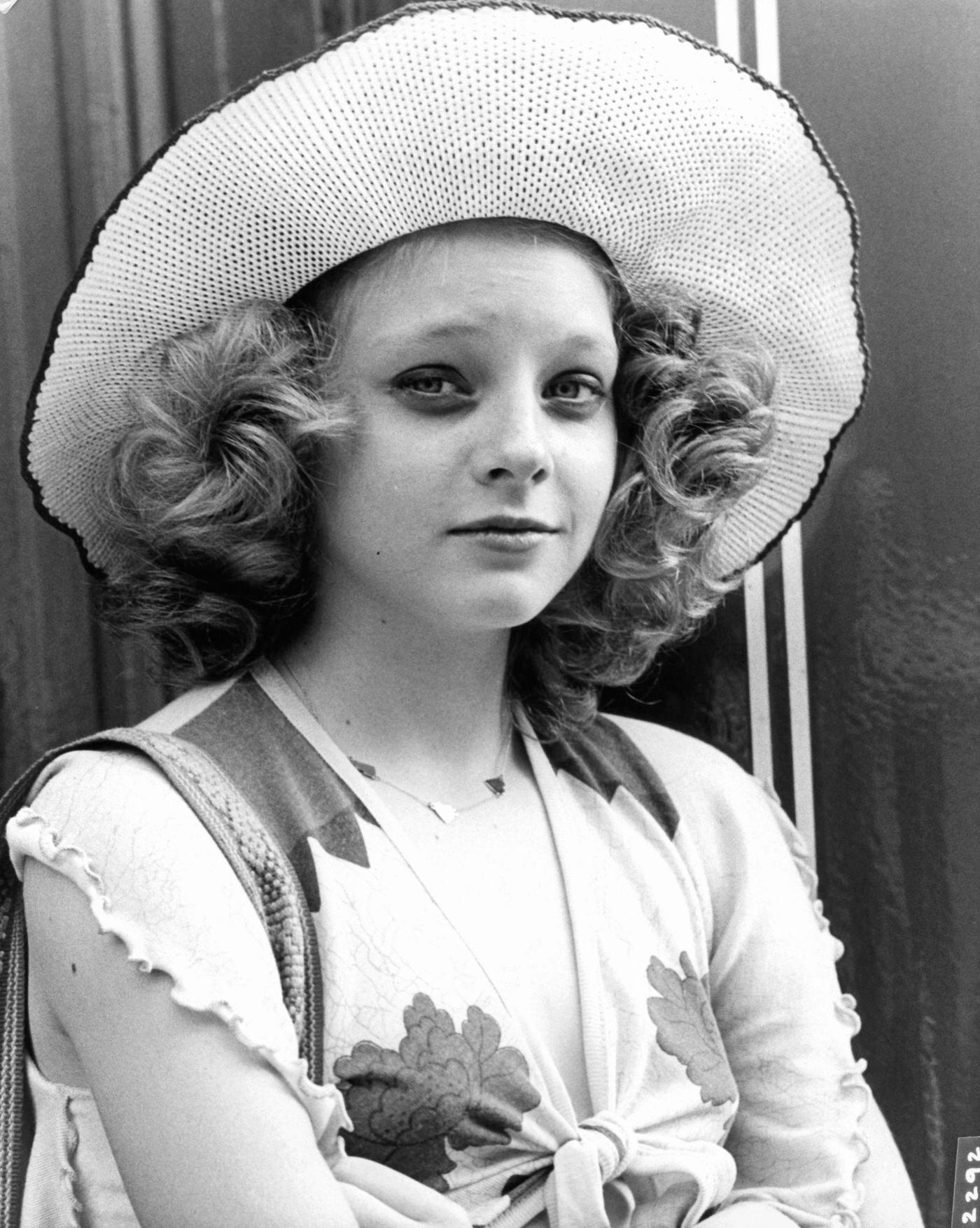 #25 Jodie Foster in a publicity portrait for ‘Taxi Driver’, 1976.